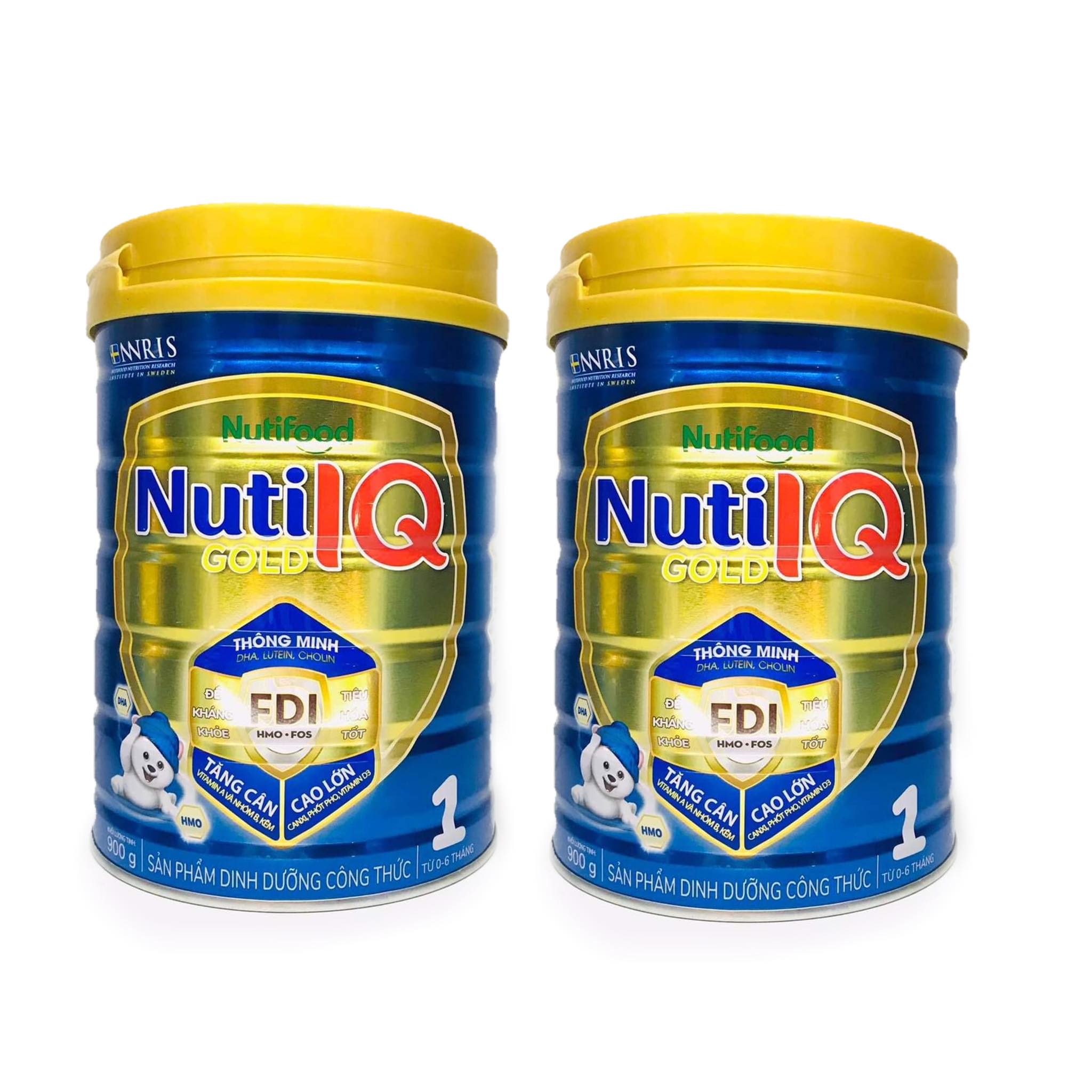 Bộ 2 Lon Sữa Nuti IQ Gold Step 1 900g (trẻ 0-6 tháng)