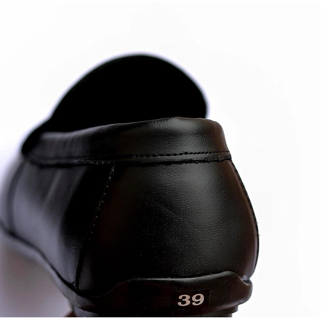 Giày Lười Nam Công Sở Chất Liệu Da Bò Thật Cao Cấp Trơn Bền Đẹp - giày mọi nam đế bệt 2 phiên bản