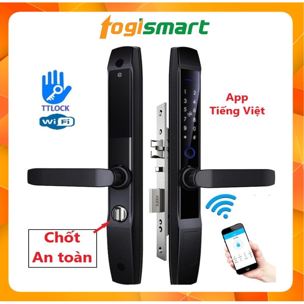 Khóa vân tay cao cấp quản lý qua App TTLock, chống nước, Wifi (tùy chọn), cửa sắt, nhôm, gỗ