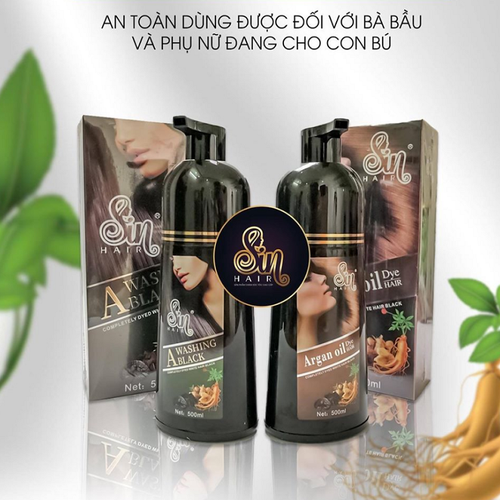 [CHÍNH HÃNG] Dầu Gội Phủ Bạc Nhân Sâm Sin Hair, Phủ Bạc Đen Tóc, Nâu Tóc Từ Lần Gội Đầu Tiên, 100% Thảo Dược Thiên Nhiên