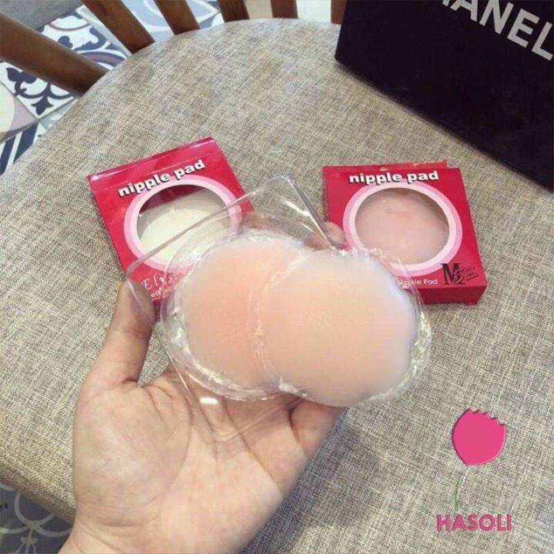 2 Miếng Dán Ngực, Dán ti Silicon hộp hồng siêu chắc