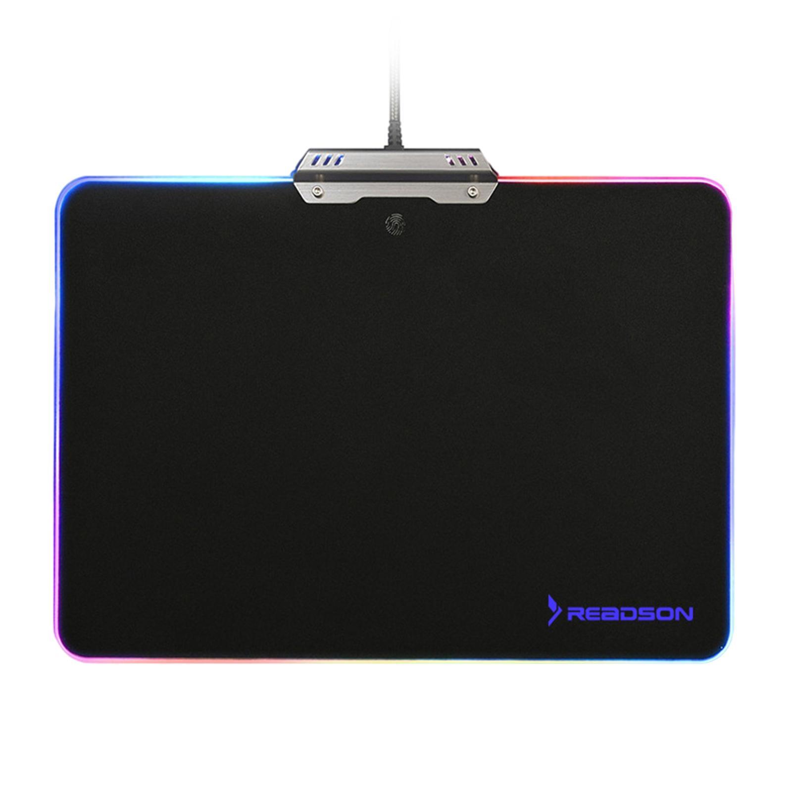 Metal Gaming Mouse Pad Anti-Slip Mouse Mat with Backlit for Office Home
