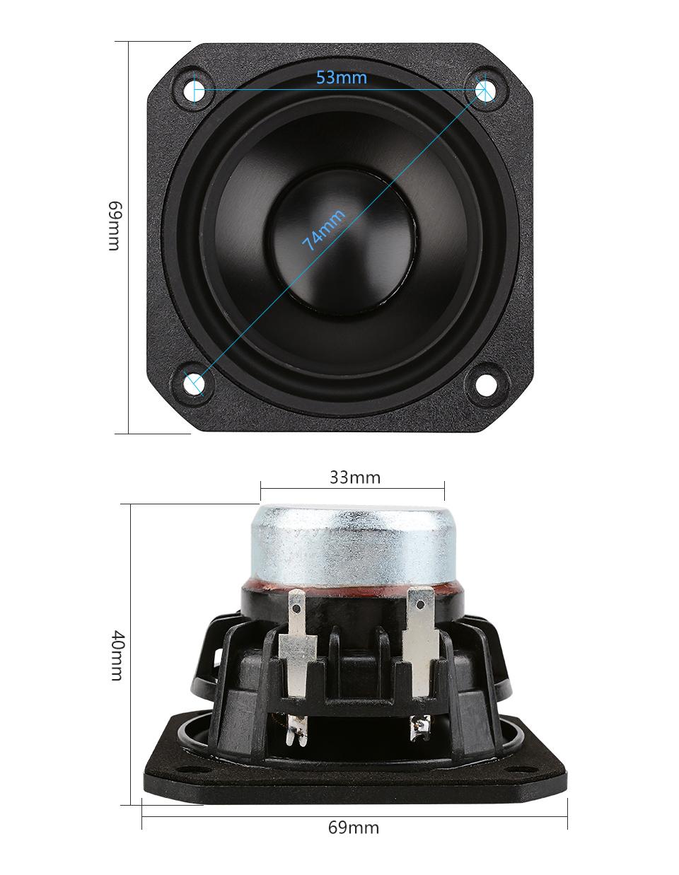 AIYIMA 2 Chiếc 2.5 Inch Loa Toàn Dải 4 8 Ohm 15W Loa Âm Thanh Cột 25 Nhân Loa Nhà DIY Rạp Hát Color: 8 Ohm Speaker Woofer Size/Full-Range Size: 2.5"