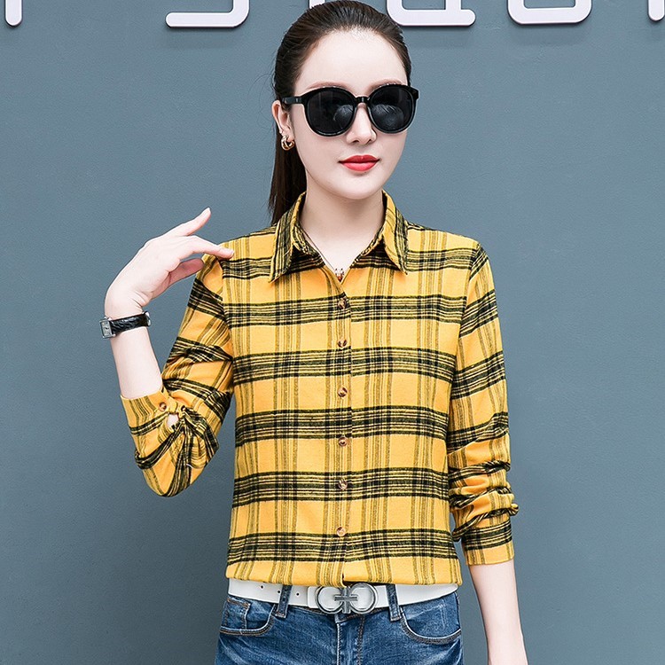 Áo sơ mi nữ công sở thiết kế caro mẫu mới AH22