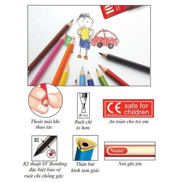 Faber-Castell-11653830-Chì Màu Junior Triangular - 30 Màu Dài + Chuốt