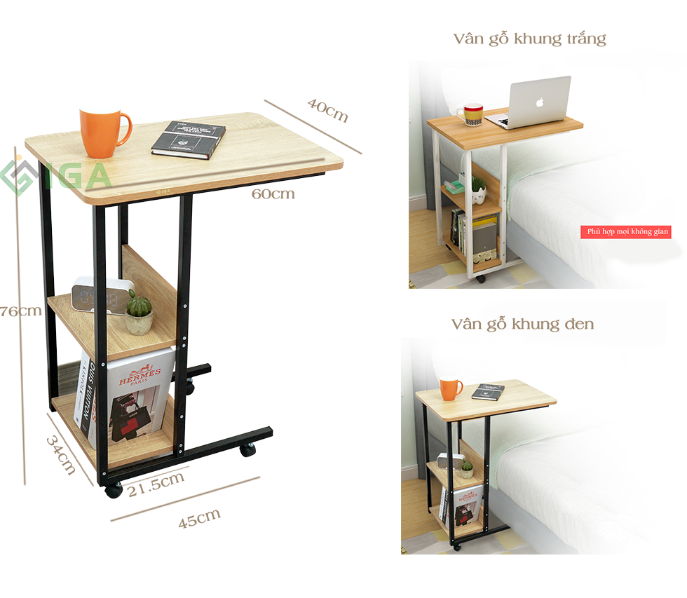 Bàn làm việc thông minh, bàn đa năng, bàn di động có bánh xe và giá sách hiện đại, tiện dụng - Xu hướng mới nhất 2020