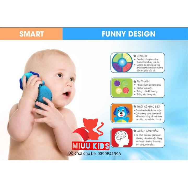 Đồ Chơi Điện Thoại Vui Nhộn Baby Phone Giúp Cho Bé Kích Thích Giác Quan Phát Triển Tối Ưu