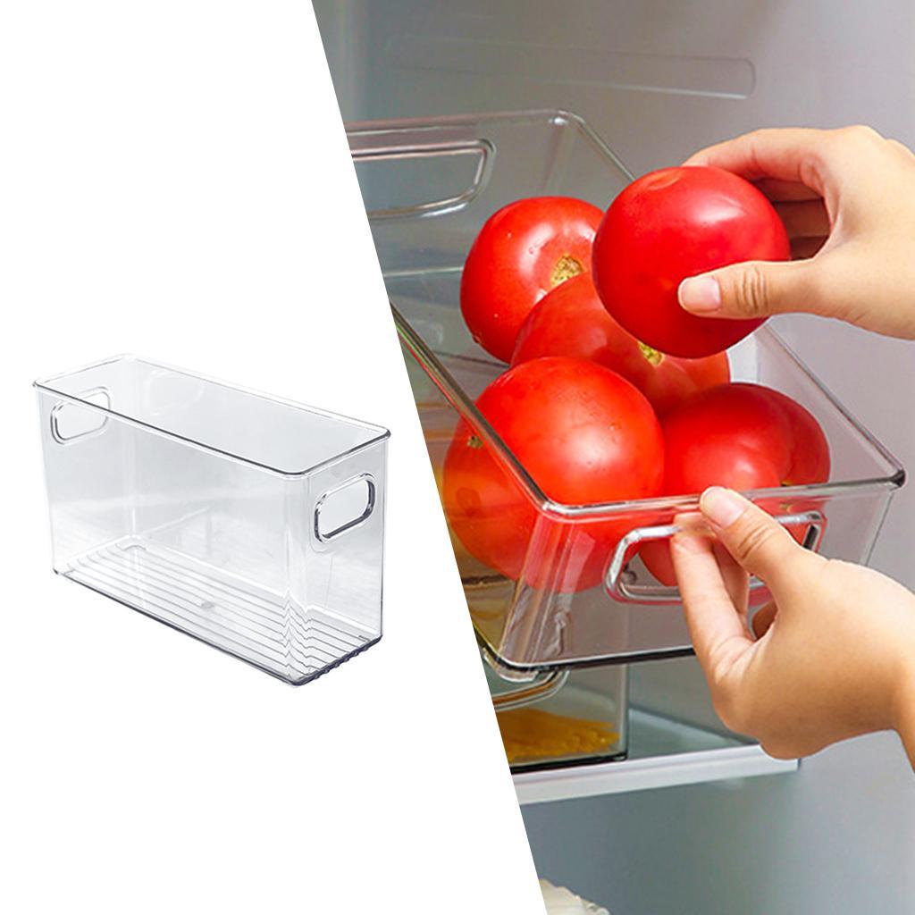 2x Clear Cabinet Fridge Freezer Food Storage Box Organizer Bins Cupboard