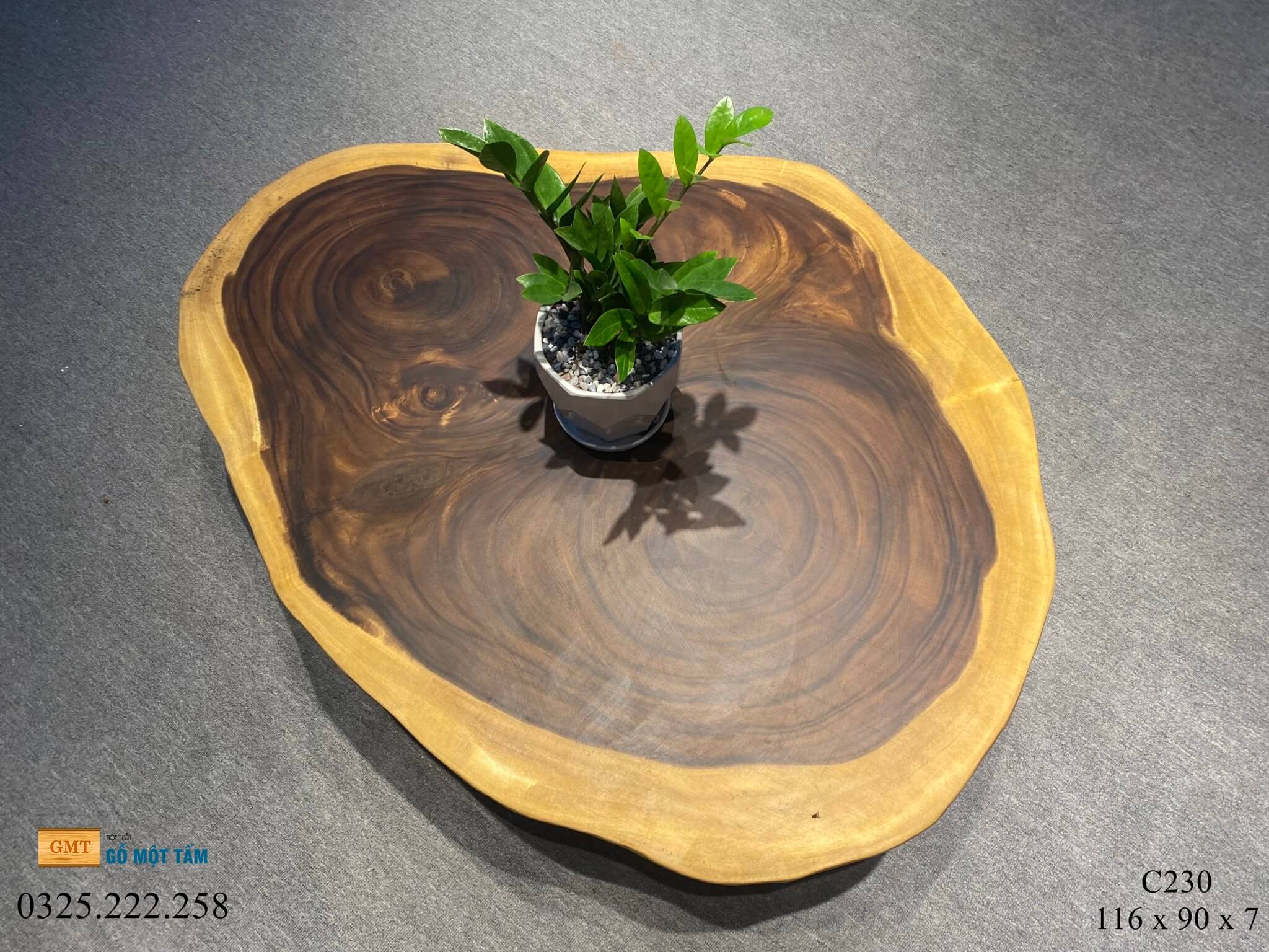 Bàn Phòng Khách Gỗ Me Tây, Bàn Cafe Gỗ Me Tây, Bàn Gỗ Me Tây Nguyên Tấm Dài 1,16m Rộng 90cm Dày 7cm