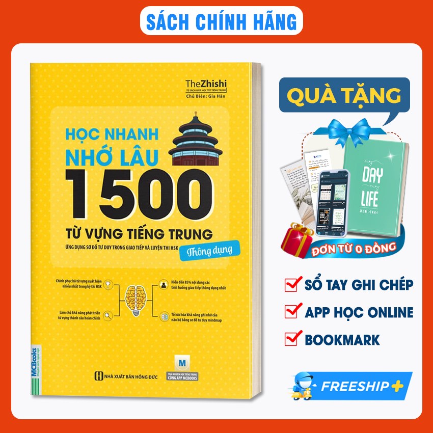 Sách Học Nhanh Nhớ Lâu 1500 Từ Vựng Tiếng Trung Thông Dụng