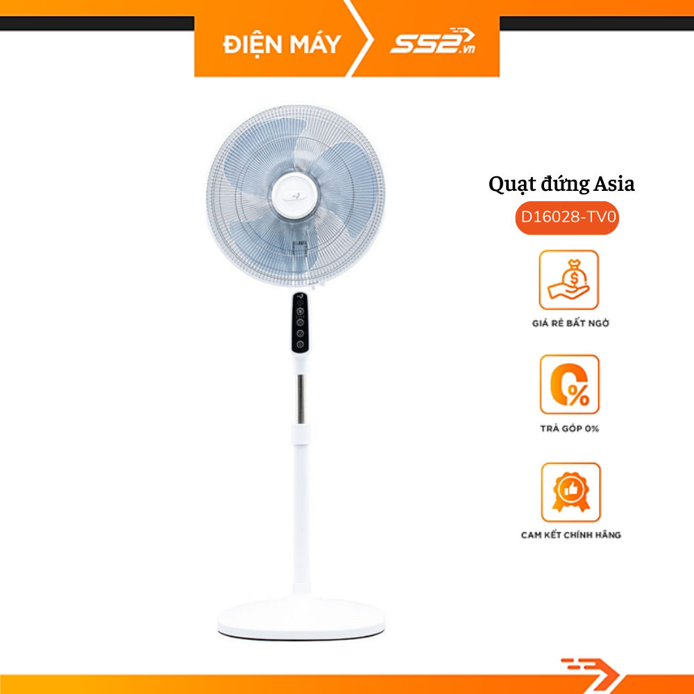 Quạt đứng Asia D16028-TV0 Trắng - Hàng Chính Hãng
