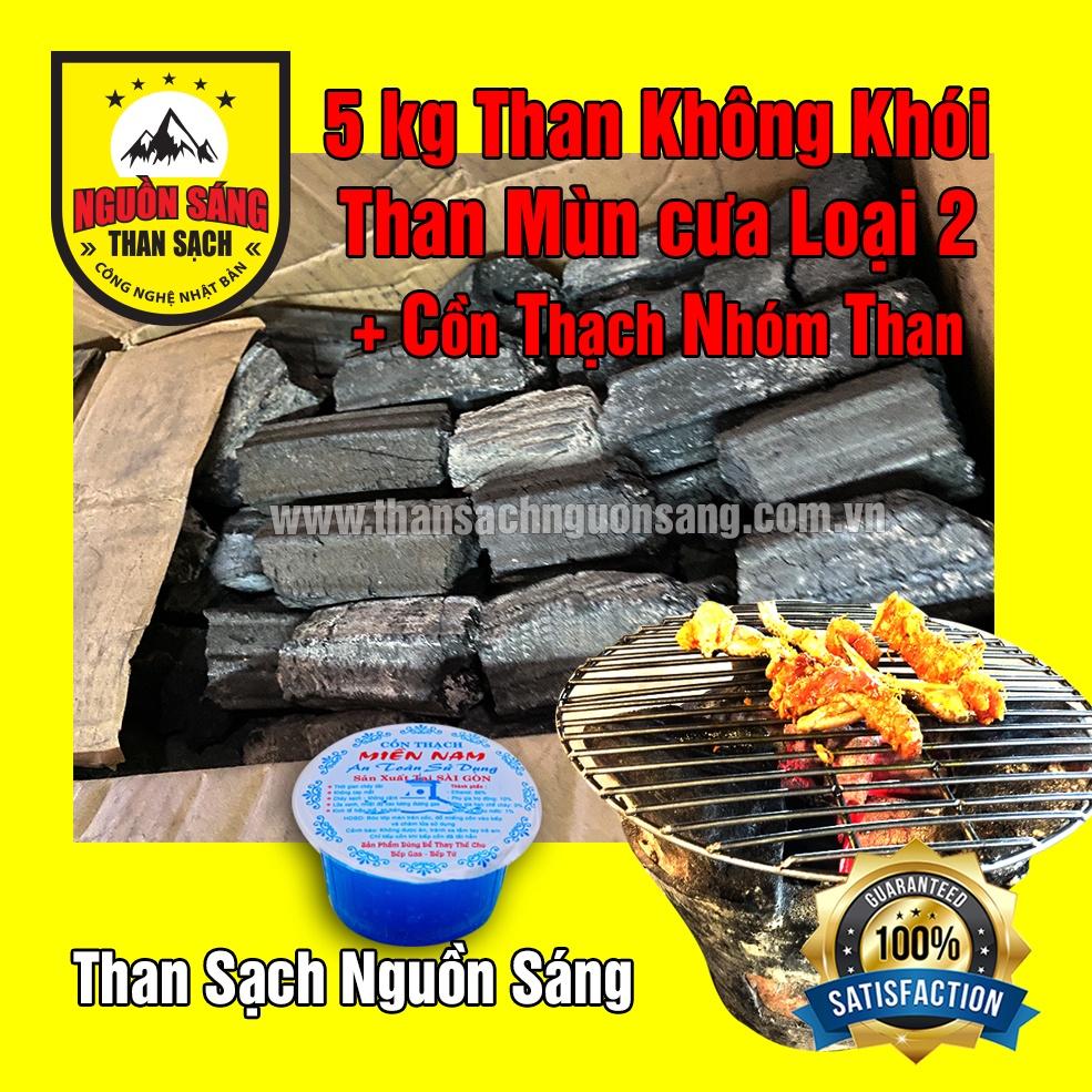 5kg Than không khói mùn cưa loại 2 và cồn thạch nhóm than