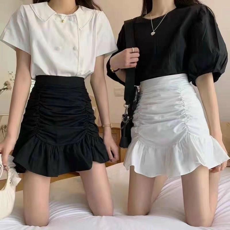 Chân váy hoa đuôi cá dúm QC siêu xinh