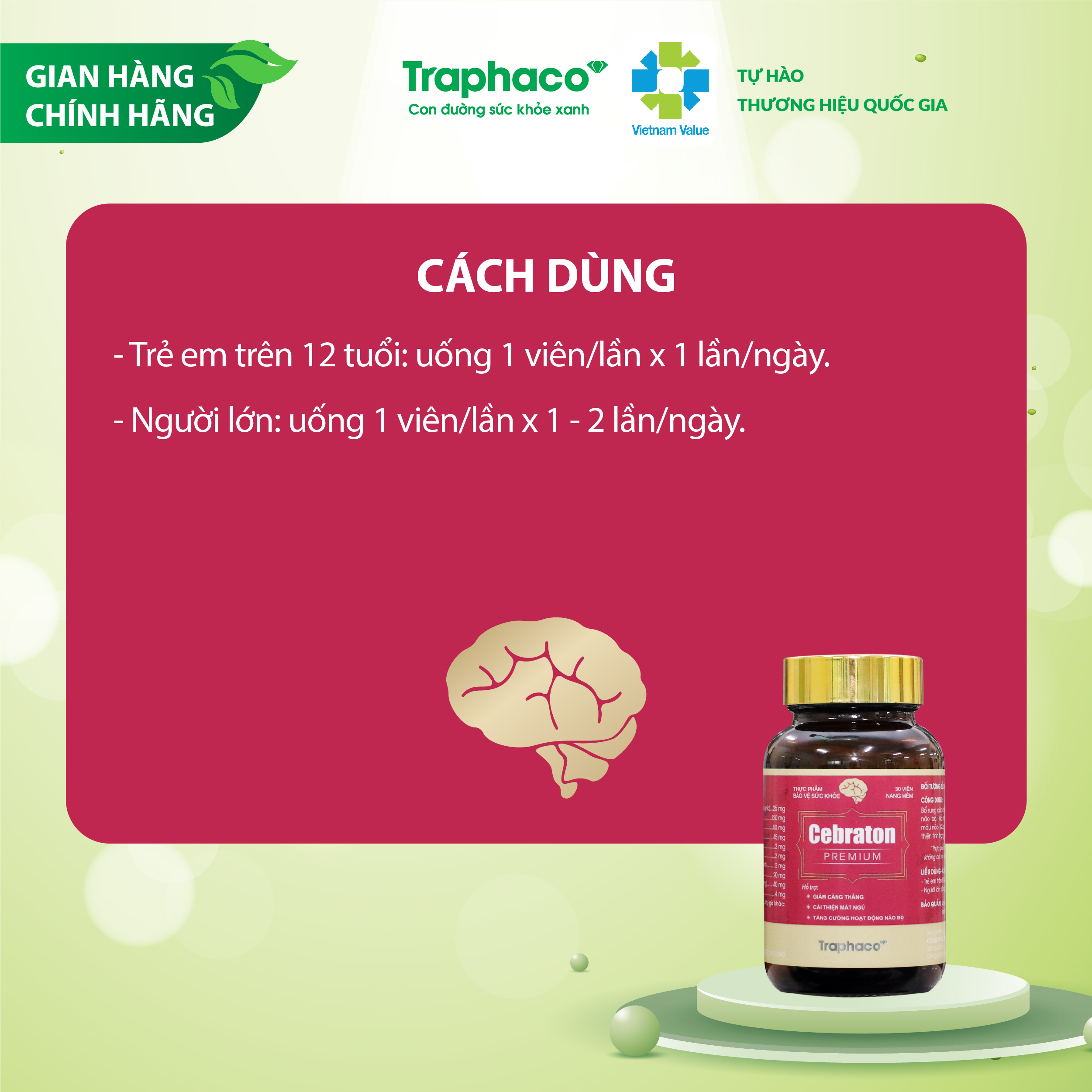 CEBRATON PREMIUM - GIẢM CĂNG THẲNG, ĐAU ĐẦU, CẢI THIỆN MẤT NGỦ, TĂNG TẬP TRUNG
