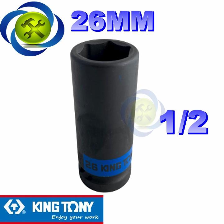Tuýp đen dài 26mm Kingtony 443526 loại 1/2 6 cạnh dài 80mm