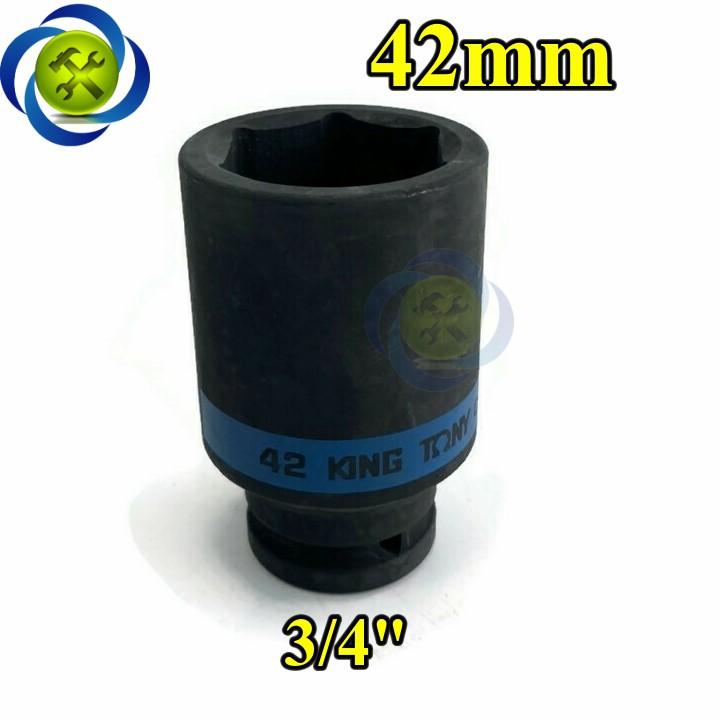 Tuýp 42mm 3/4 Kingtony 643542M loại ngắn 6 cạnh màu đen