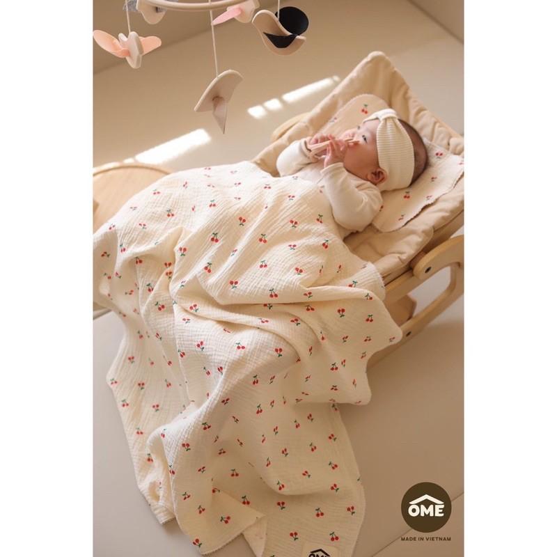 Vải xô muslin cao cấp 2 lơp quả chery mềm mịn thấm hút mồ hôi