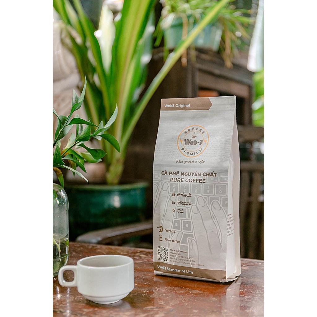 Cà phê bột Web3 Original- Cà phê nguyên chất 100% rang mộc Arabica + Robusta + Culi - Cà phê thơm ngon hảo hạng