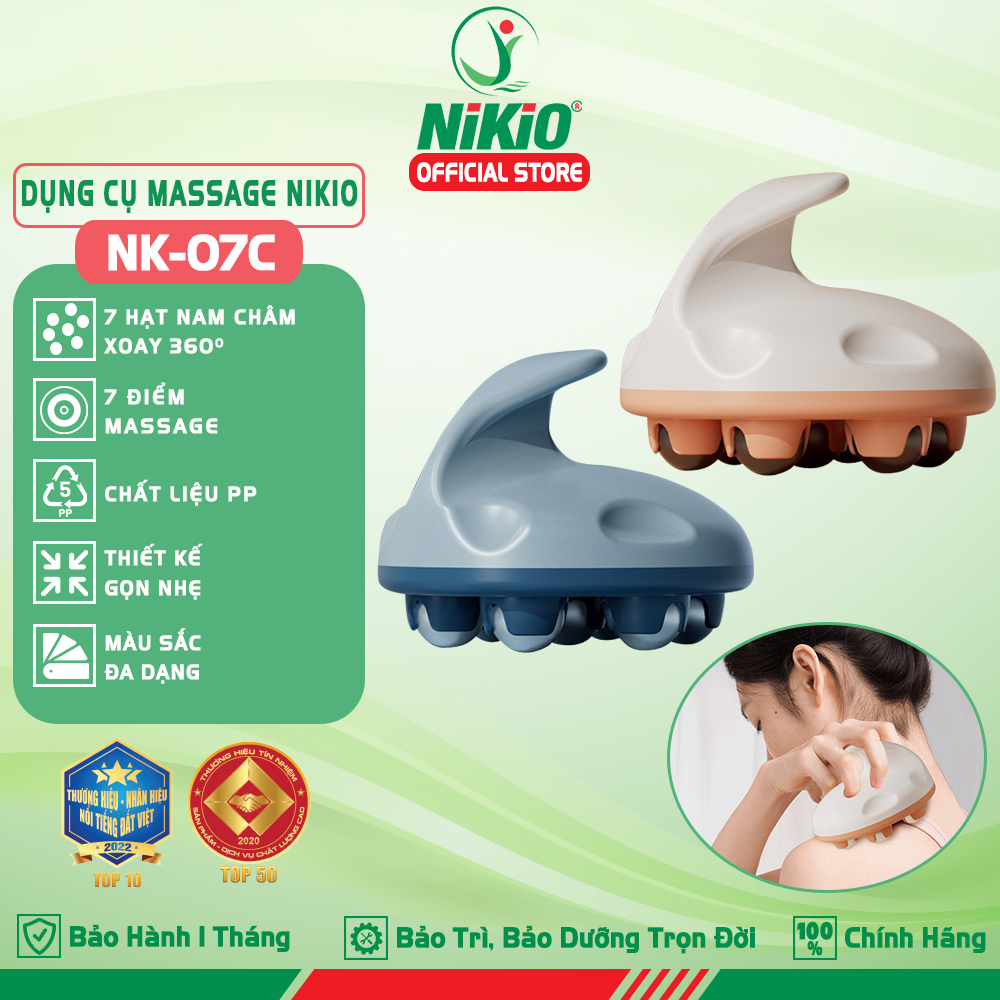 Máy massage cầm tay đa năng Nikio NK-07C - Cải thiện tình trạng giảm đau cổ, bụng, đùi, lưng và thư giãn các cơ sâu