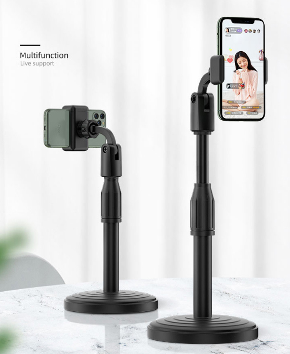 [Giá đỡ] Chân đế để bàn kẹp điện thoại bằng thép, xoay 360, có thể kéo dài tiện dụng dùng livestream, quay video và giải trí, thép không rỉ.