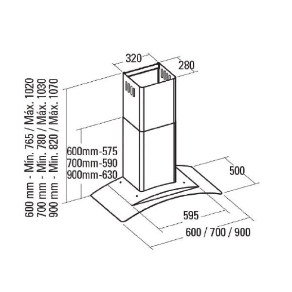 Máy hút mùi áp tường CATA GAMMA VL3 90 GLASS/D(Hàng Chính Hãng)