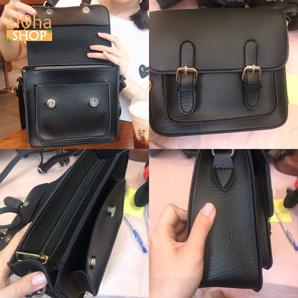 Túi đeo chéo, đeo vai T0128 Ulzzang nữ da cao cấp chống thấm nước, bền bỉ unisex nam nữ - al0ha Shop