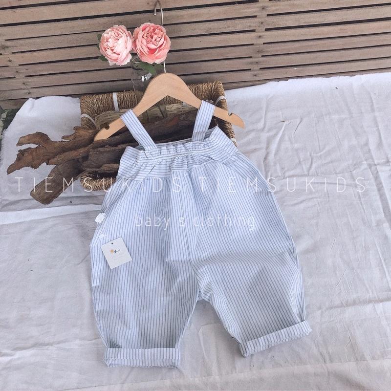 HÀNG THIẾT KẾ - Yếm quần nhún eo kẻ sọc cho bé trai bé gái