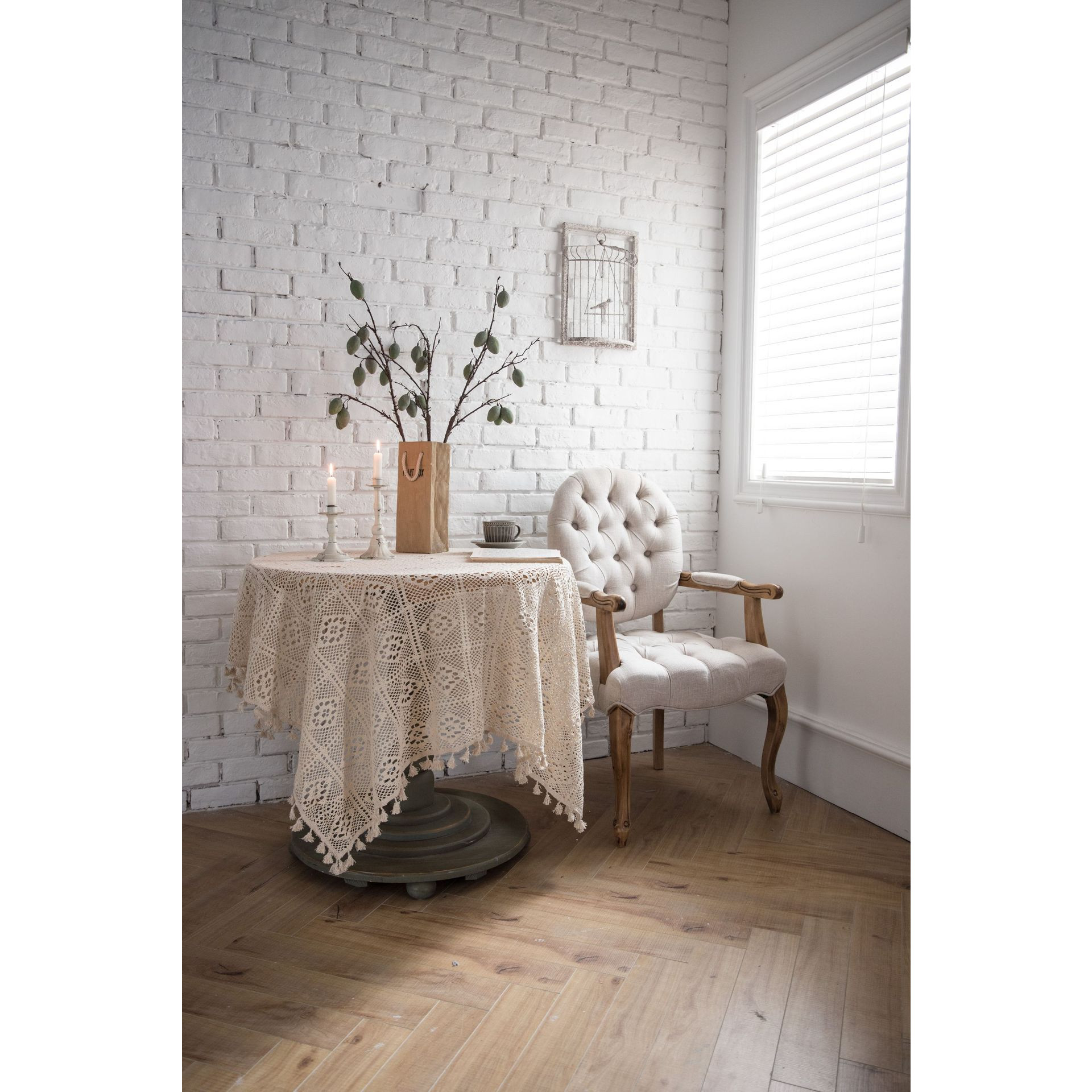 LACE Khăn trải bàn vuông trắng 60x60 7121TS