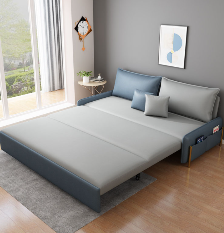 Sofa giường đa năng hộc kéo HGK- 02 ngăn chứa đồ tiện dụng Juno Sofa KT 1m8 phối màu xám xanh