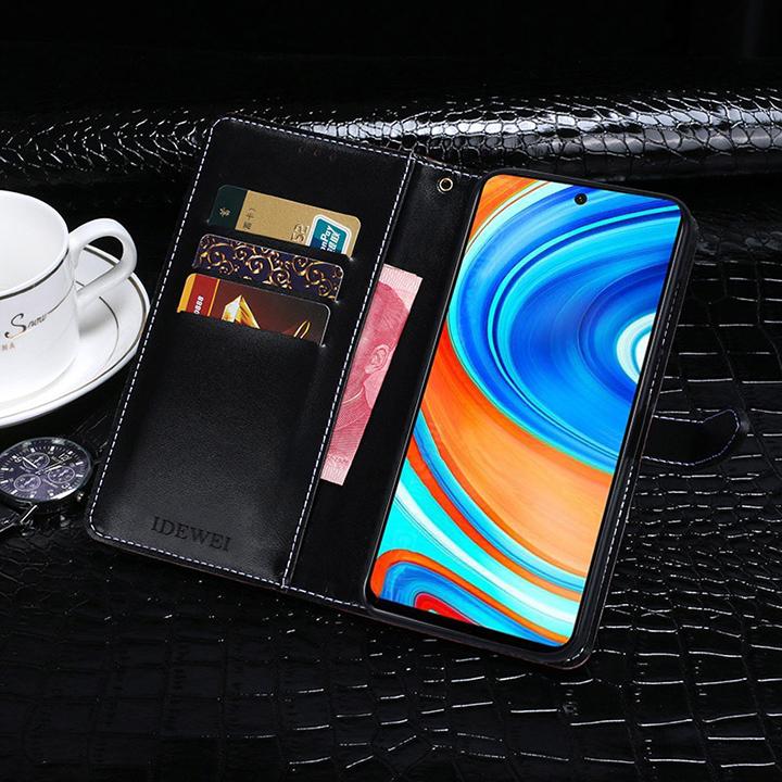 Bao da cho Xiaomi Redmi Note 9S khóa bấm, ốp tỏng TPU dẻo