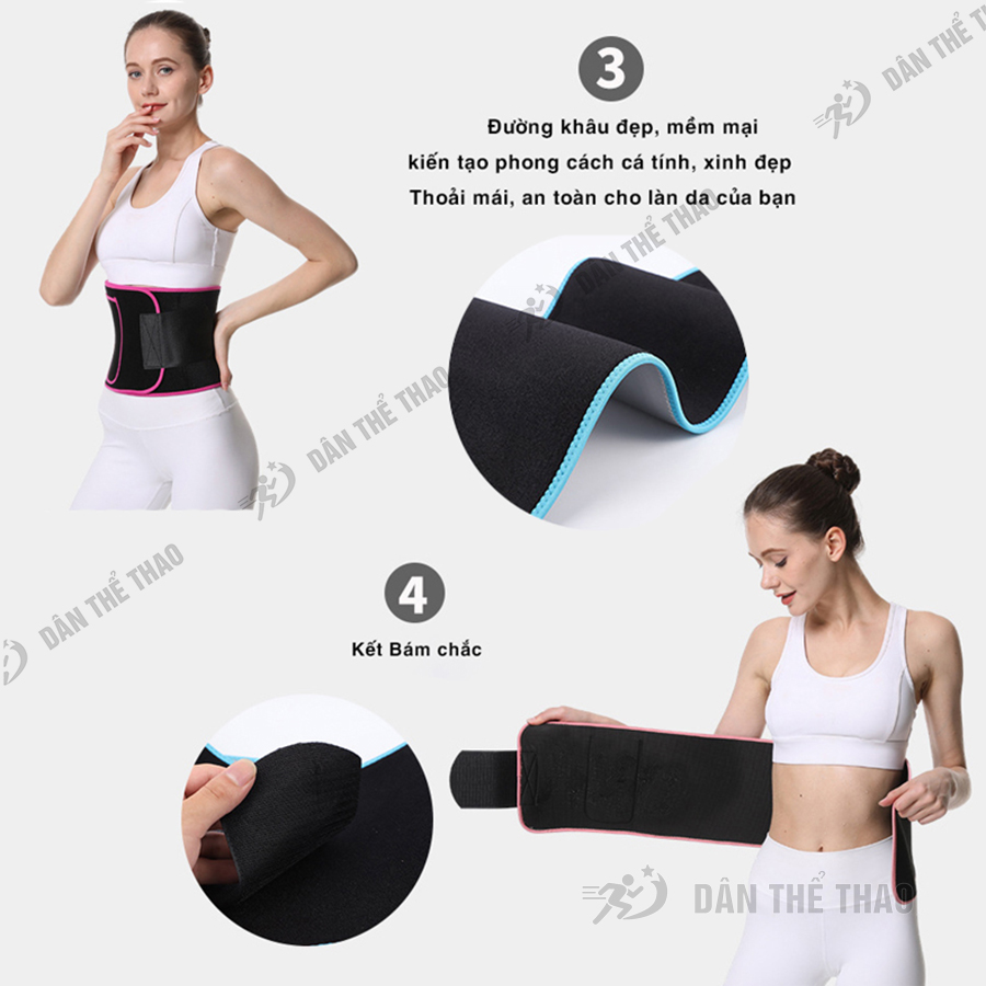 Đai nịt bụng giảm mỡ vải ion bạc kháng khuẩn - Đai định hình eo đốt cháy mỡ thừa size 95 x 20cm