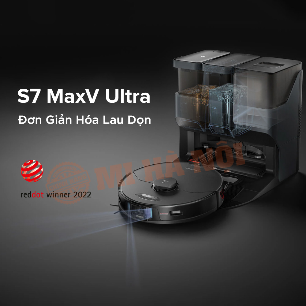 Robot Hút Bụi Và Lau Nhà Thông Minh ROBOROCK S7 MaxV Ultra, Tự Hút Rác Và Giặt Giẻ Lau, Diện Tích Hoạt Động 300m2 Công Suất 74W Áp Suất 5,100 Pa - Hàng Chính Hãng