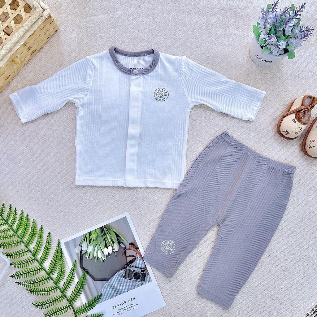 Quần áo sơ sinh cài giữa Hrnee Modal Organic size cho bé từ 3 đến 6 tháng - Hồng Pastel