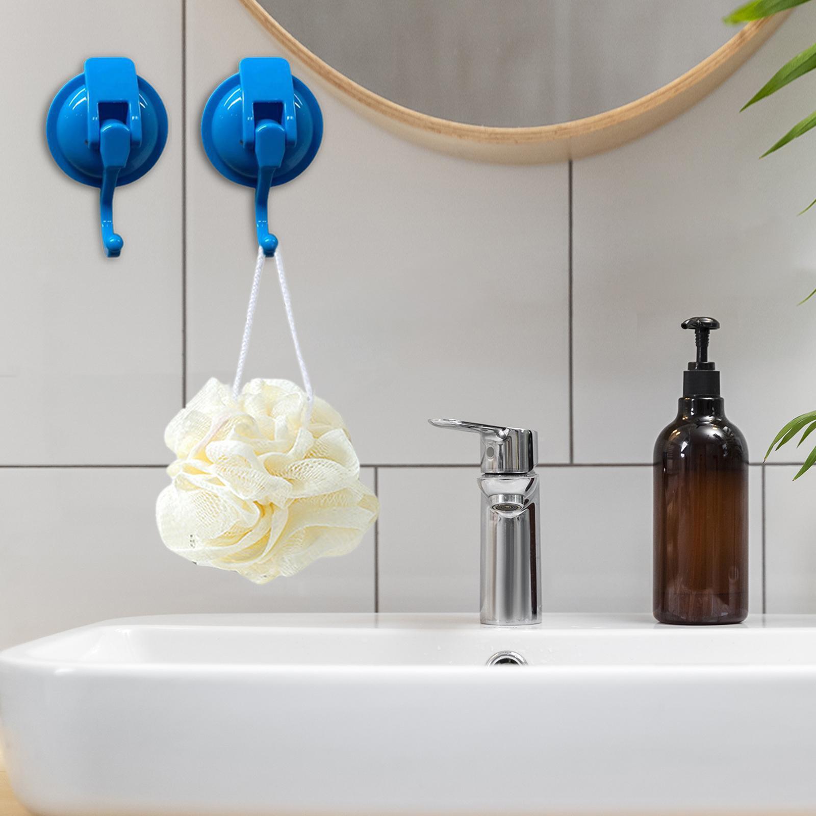 2 Pieces Suction Cup Hooks Easy to Instal No Drilling for Bathroom Towel