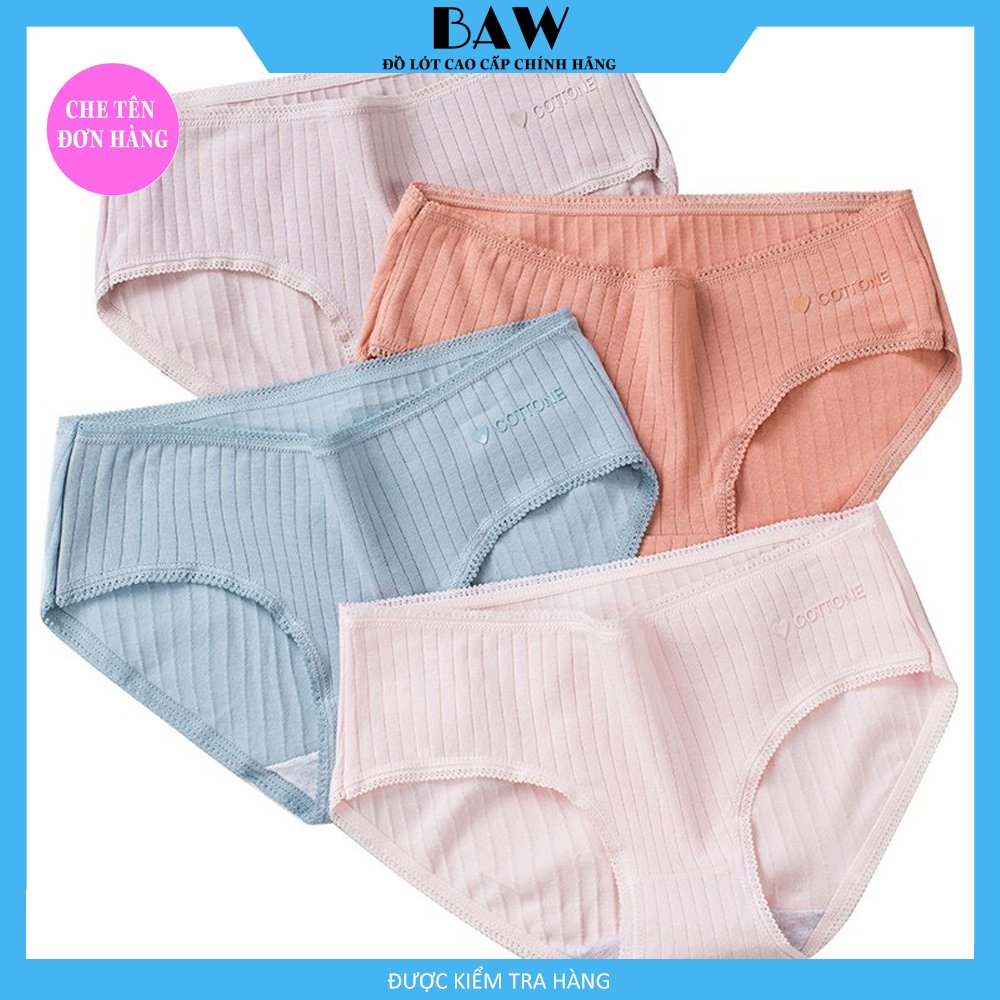 Bộ 5 Quần Lót Cotton Không Đường May thương hiệu BAW Kháng Khuẩn Thoáng Mát Màu Sắc Tùy Chọn Cho Nữ QLN15