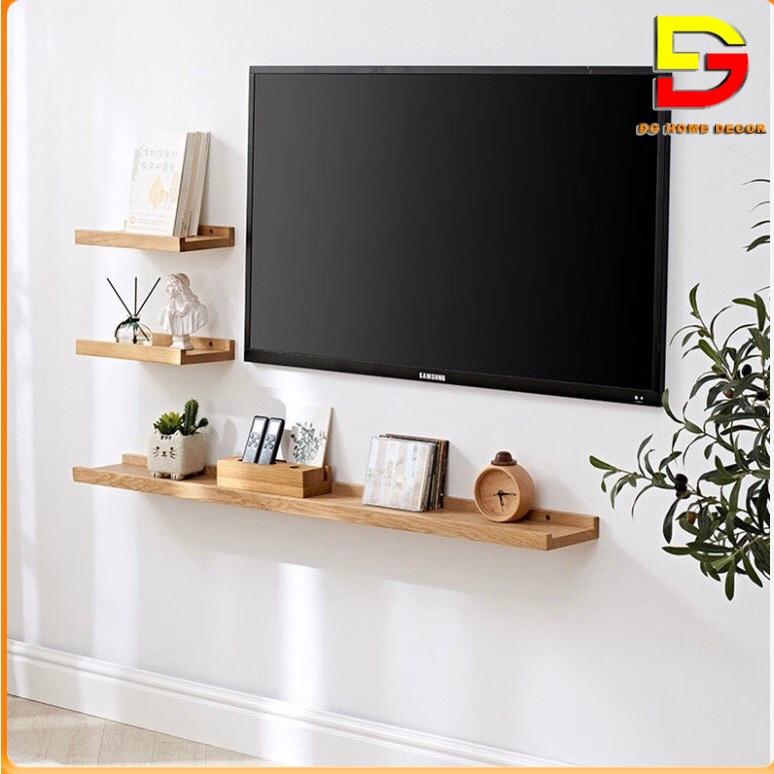 Kệ Gỗ Decor Giá Gỗ Treo Tường Trang Trí Phòng Khách Làm Kệ Đựng Gia Vị Rộng 12cm DC-29