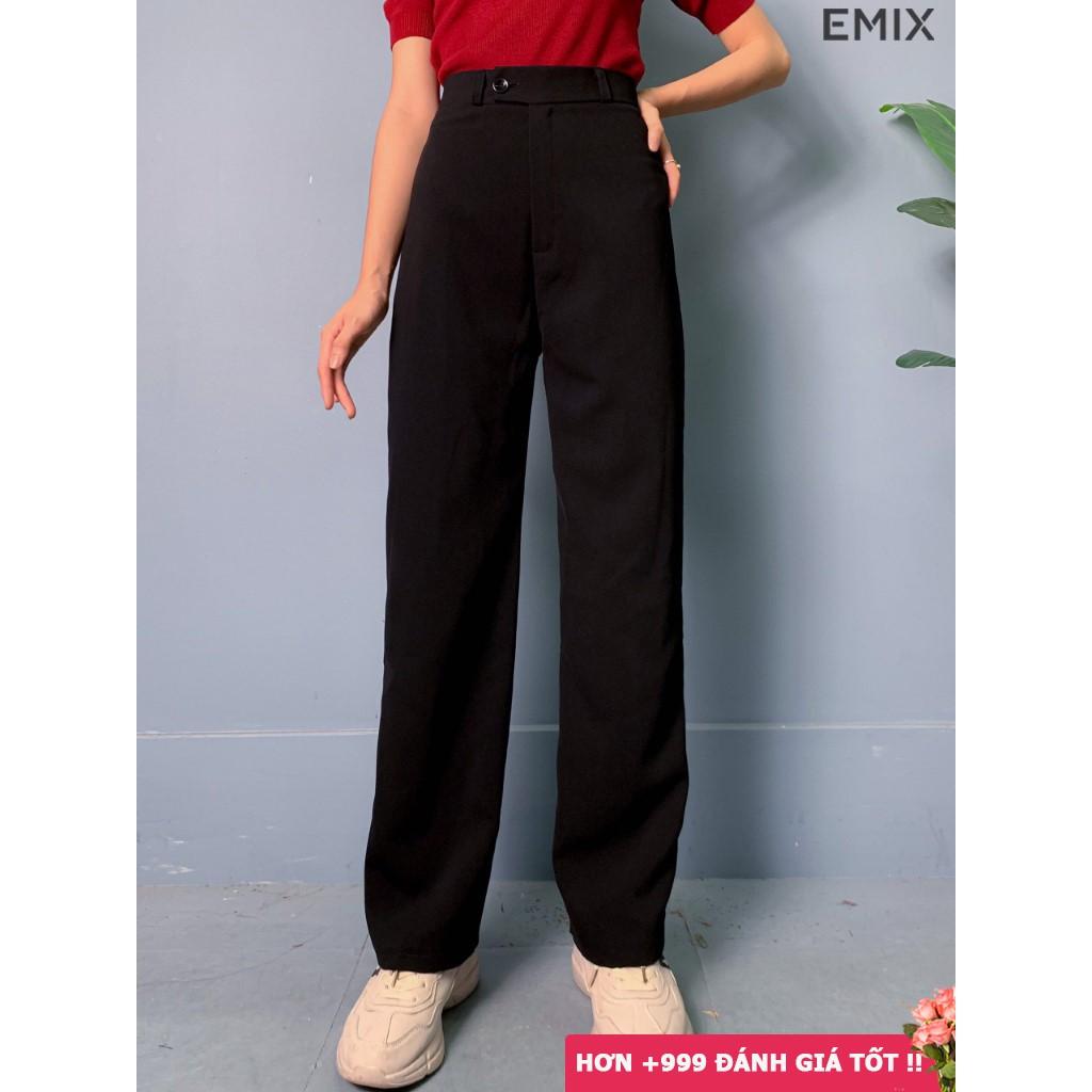 Quần tây nữ ống rộng lưng cao EMIX (3 màu). culotes. dài 100cm, khóa trước, chất tuyết mưa mềm mịn, đứng dáng 09