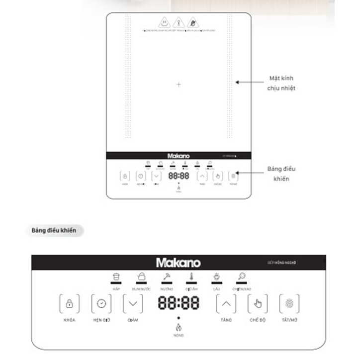 Bếp hồng ngoại Makano MKN-100003 KHÔNG kén nồi - Hàng chính hãng