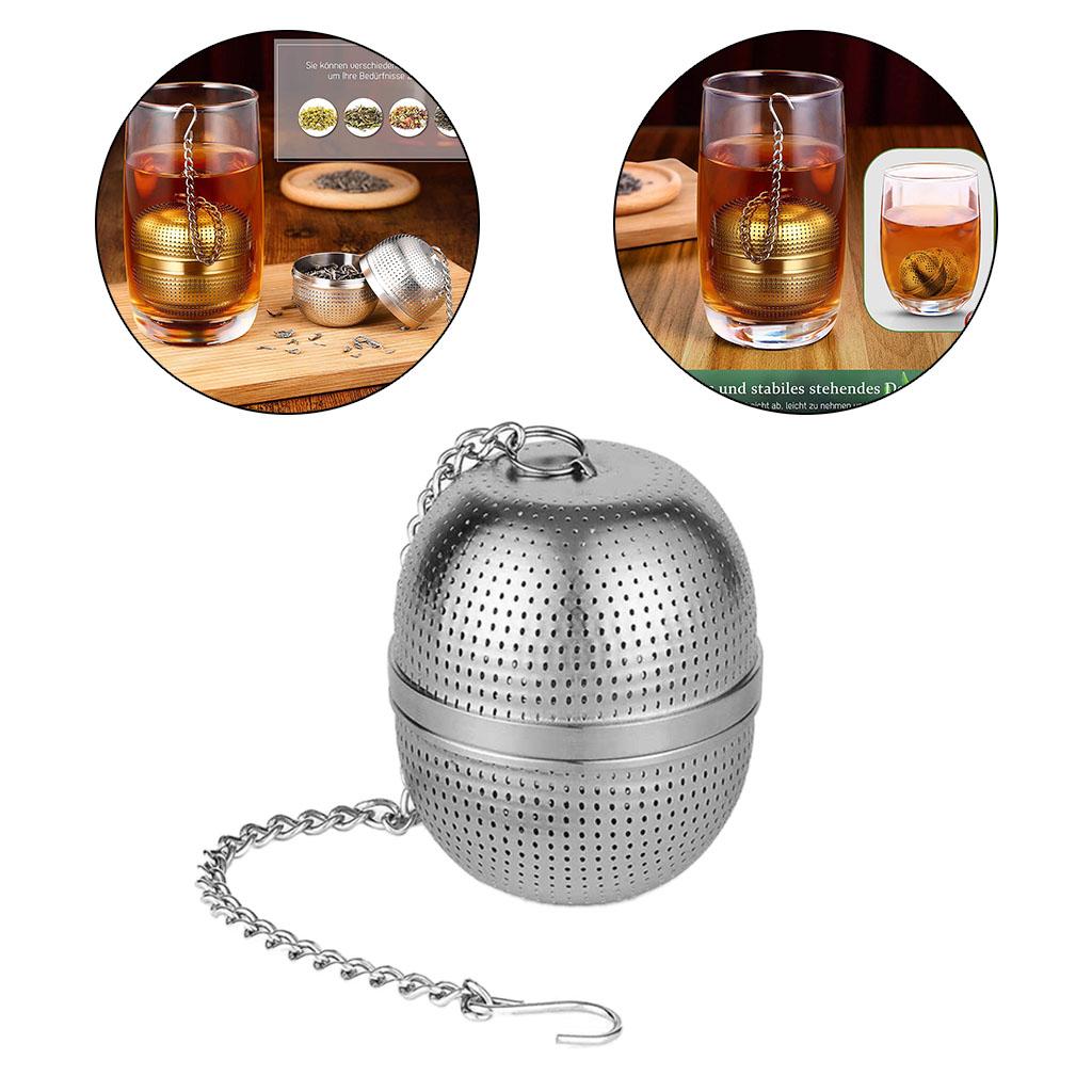 Premium 304 Stainless Steel Tea Filters Mesh Tea Infuser Tea Ball Filter Net Hanging for Mug Cups Teapots Kettle Long Chain Sealed Thread Connection