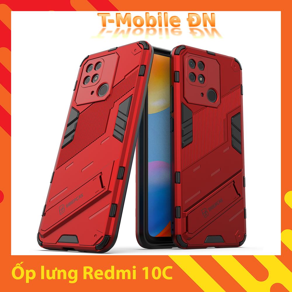 Ốp lưng cho Xiaomi Redmi 10C, Ốp chống sốc Iron Man PUNK cao cấp kèm giá đỡ cho Redmi 10C
