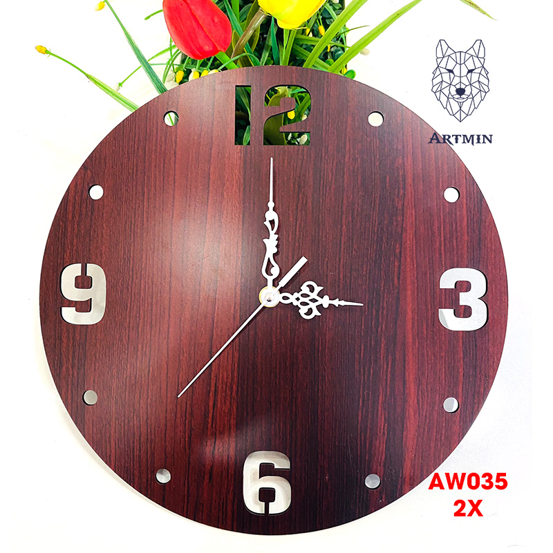 AW035 - Đồng Hồ Gỗ Decor Nhà Xinh Xắn – Đồng Hồ Treo Tường Trang Trí