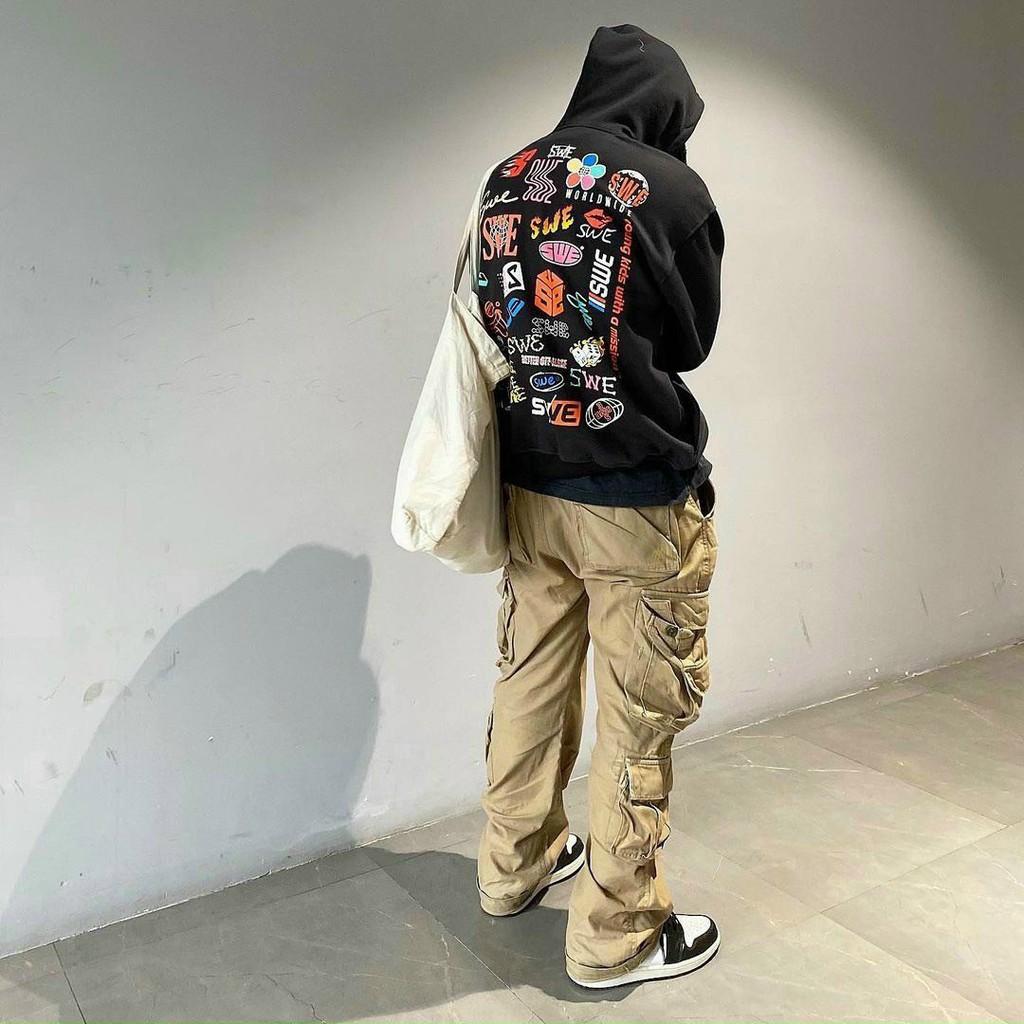 Áo Khoác Dù SWE LOGO Ulzzang Unisex Nam Nữ From Rộng 2 Lớp Siêu Hot, Áo khoác dù SWE LOGO nam nữ form rộng Unisex 2 lớp Chống Nắng Siêu Hot ulzzang Jacket Bomber Life Unisex
