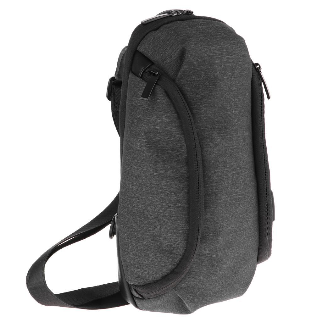 Sling Chest Bag Shoulder Backpack Crossbody Bag with USB Charging Port for Men Women Hiking Cycling Camping Daypacks