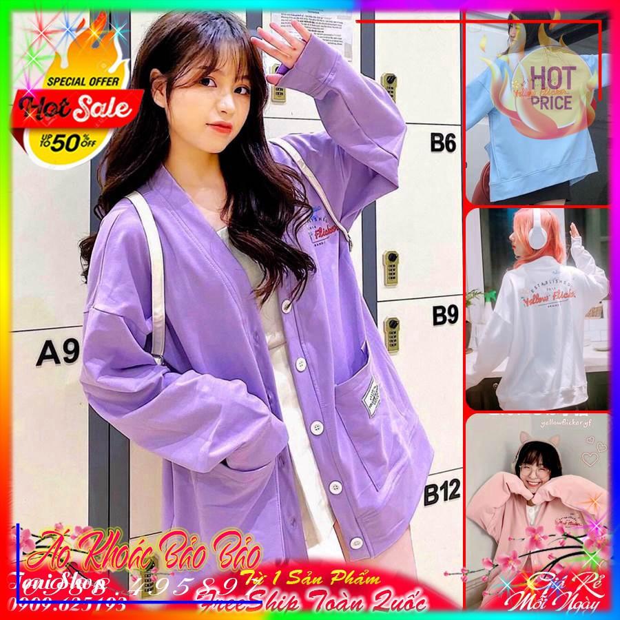 ÁO HOODIE - ÁO KHOÁC NỈ NGOẠI Cardigan (HD1900 - Yellow Flicker) (Bảo Bảo Store)