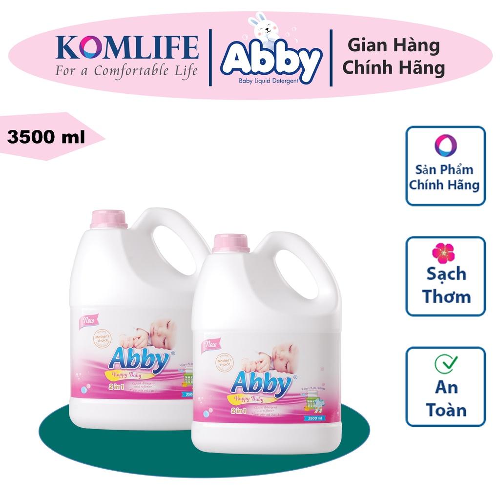 Nước giặt xả mẹ và bé 3500 ml ABBY Hồng an toàn, làm mềm vải, hương thơm dịu nhẹ, sạch vết bẩn trẻ em