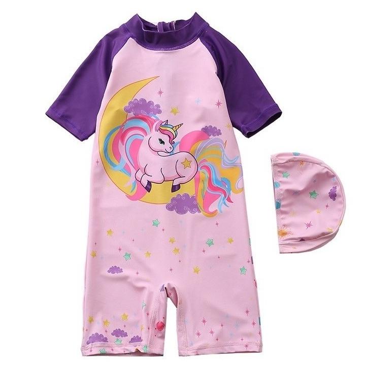 Đồ bơi bé gái liền thân pony tím MS100155