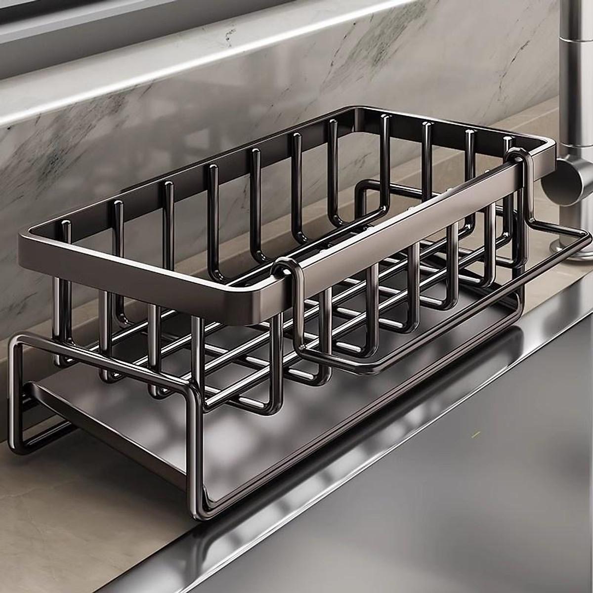 Kệ Để Đồ Rửa Chén Bát Cao Cấp Thép Carbon Dày Dặn Phủ Sơn Tĩnh Điện Chống Rỉ Chắc Chắn Có Giá Nghiêng Thoát Nước
