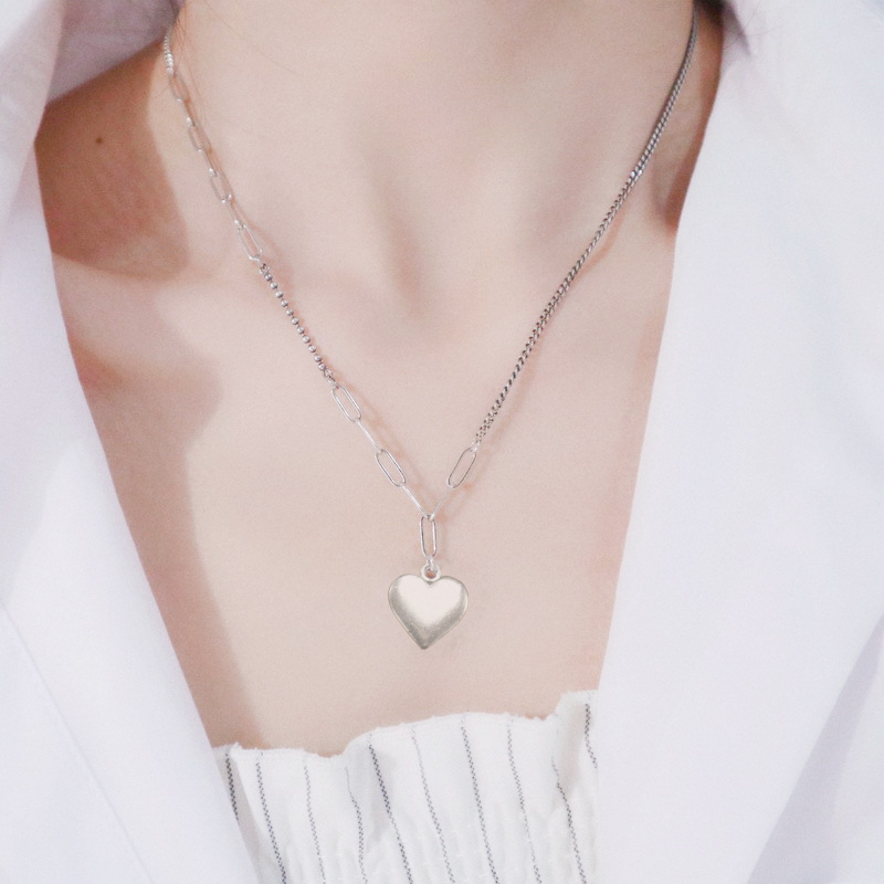 Vòng cổ dây chuyền mặt trái tim tình yêu cổ điển phong cách Hàn Quốc