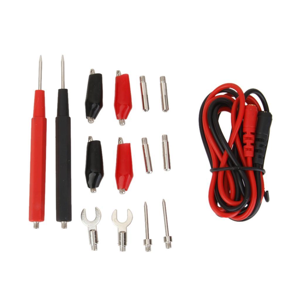 Generic Set of Multifunction Digital Multimeter Probe Test Cable Alligator Clip
