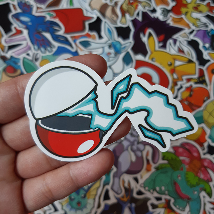 Bộ Sticker dán cao cấp chủ đề POKEMON - Dùng dán Xe, dán mũ bảo hiểm, dán Laptop